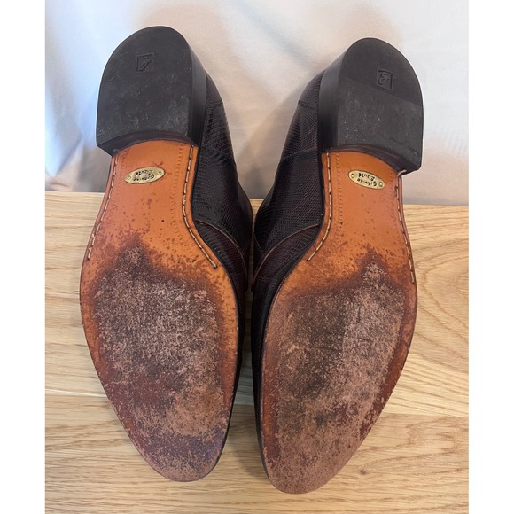 Giorgio Brutini Monk Strap Loafers 12M Brown Genuine Lizard Skin Classic Luxury